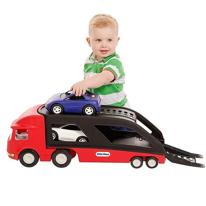 Little tikes Didelė vilkiko puspriekabė lengviesiems automobiliams + dviem lengviesiems automobiliams vežti