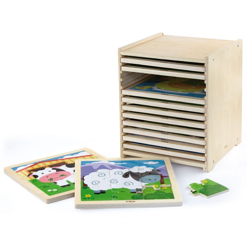 Viga Toys medinė dėlionė, 12 lentų stove