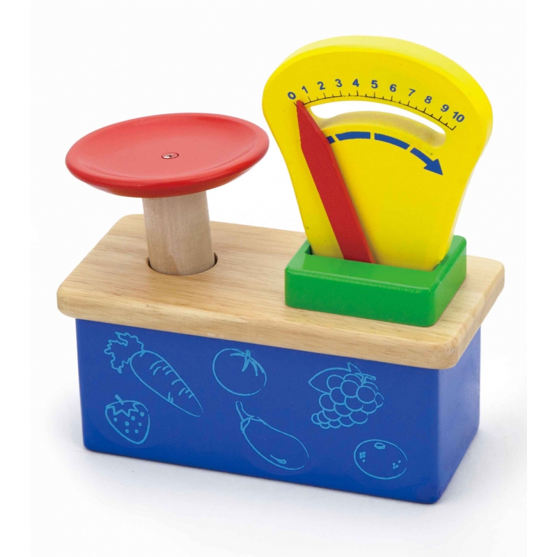Medinės parduotuvės svarstyklės su Viga Toys svarstyklėmis
