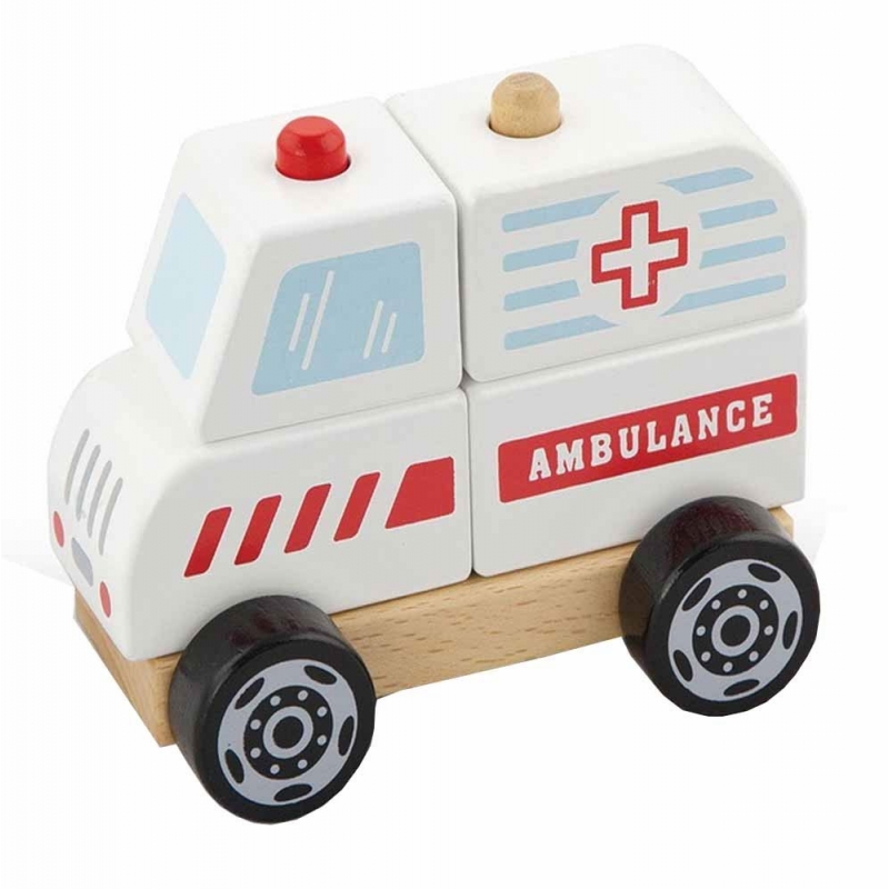 Viga Wooden Blocks Greitosios medicinos pagalbos greitosios medicinos pagalbos automobilių automobilių avarinė tarnyba
