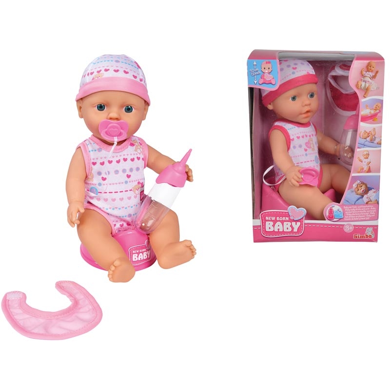 Gerianti ir besišlapinanti lėlė SIMBA New Born Baby 30 cm