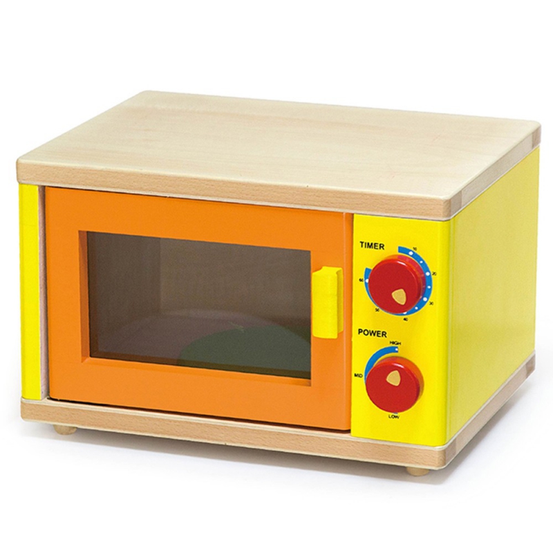 Viga Toys medinė mikrobangų krosnelė
