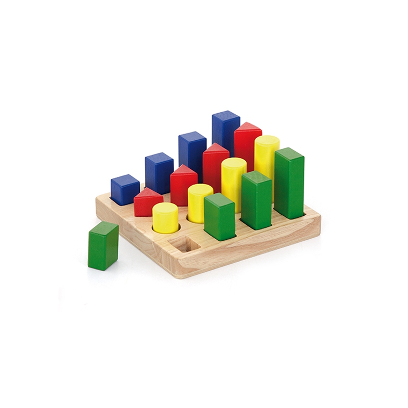 Medinių kaladėlių formų ir spalvų mokymasis Viga Montessori