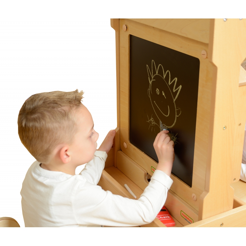 MASTERKIDZ dvipusė kreidos ir sauso trynimo rašymo lenta 2in1 sieninė mokomoji lanksti lenta