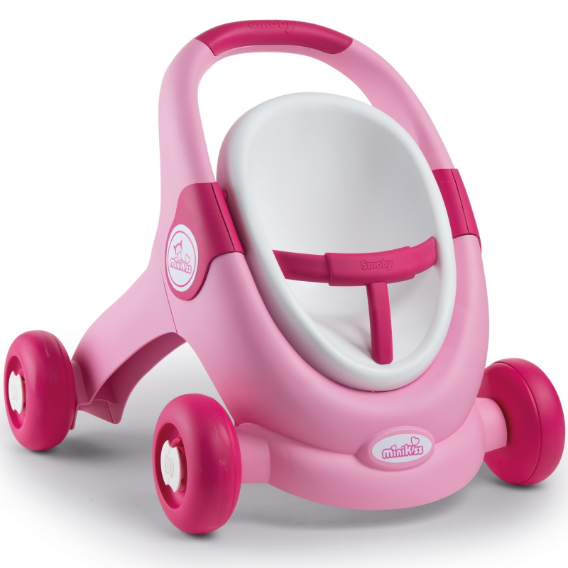 Smoby MiniKiss 3in1 Walker vaikštynės rožinės spalvos