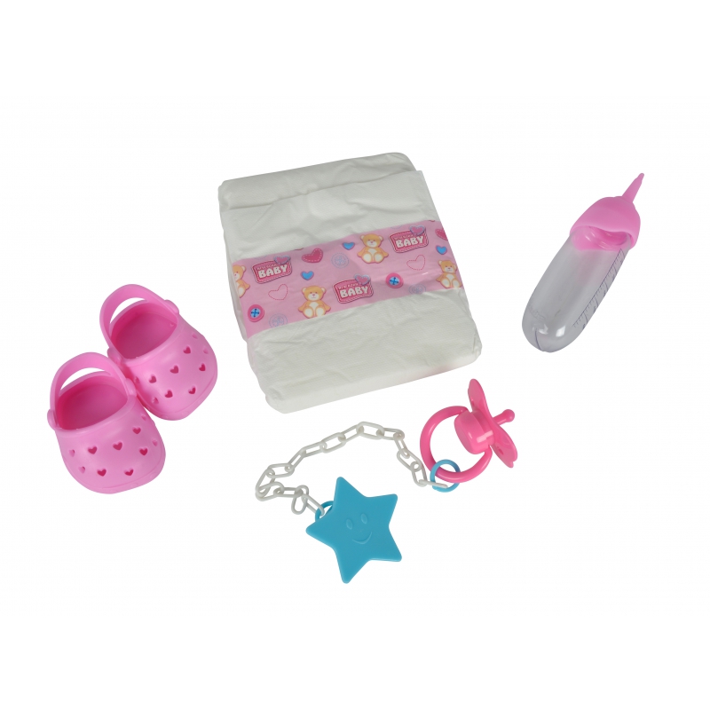 Simba New Born Baby Starter Set, batai, čiulptukas, buteliukas, sauskelnė