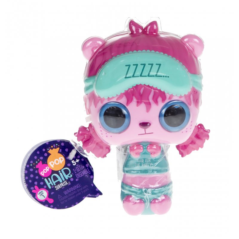 Pop Pop Hair Surprise – rinkinys su lėle ir augintiniu 3 viename – žiovulys – 1 serija