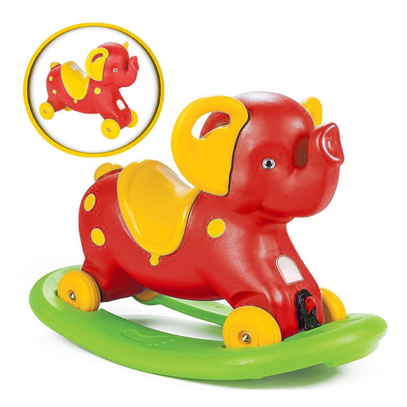 WOOPIE Rocking Ride On Rocking Elephant 2in1 Red