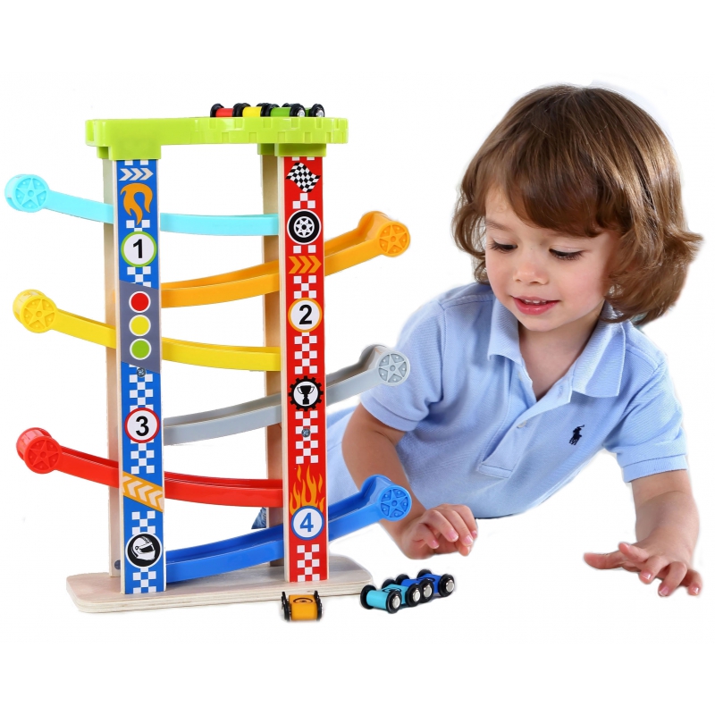 TOOKY TOY Spalvingas slydimo takelis automobiliams