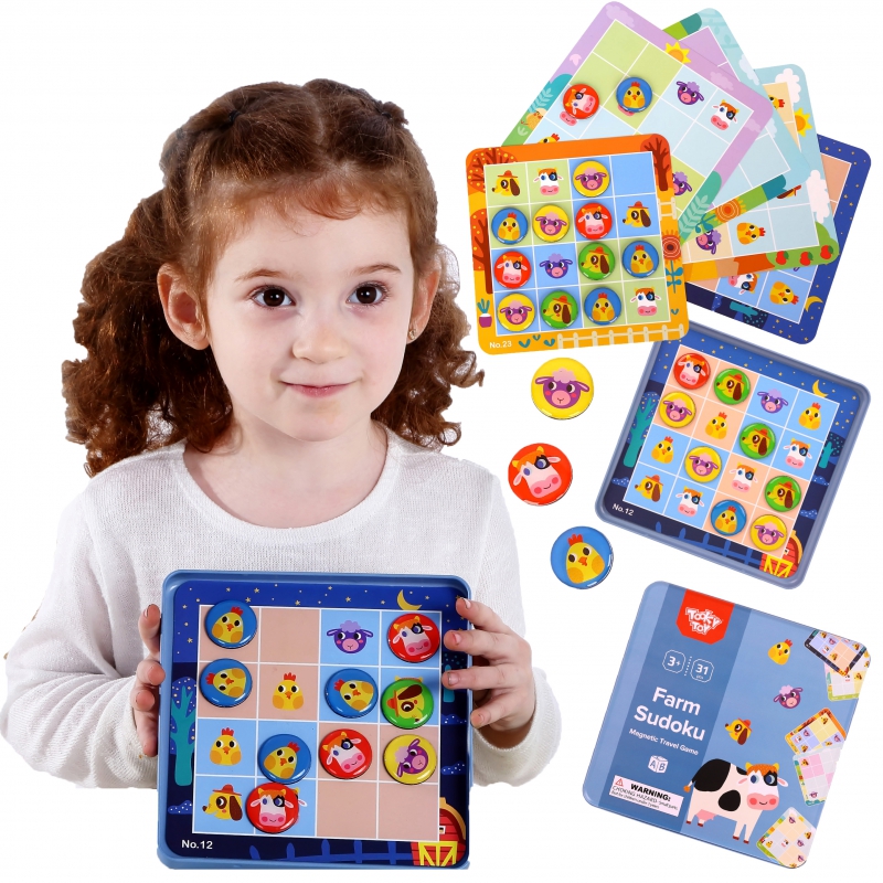 TOOKY TOY Sudoku žaidimo vaikams fermos versija
