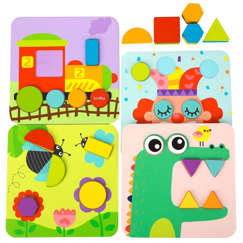 TOOKY TOY galvosūkis 4 viename Montessori blokeliai