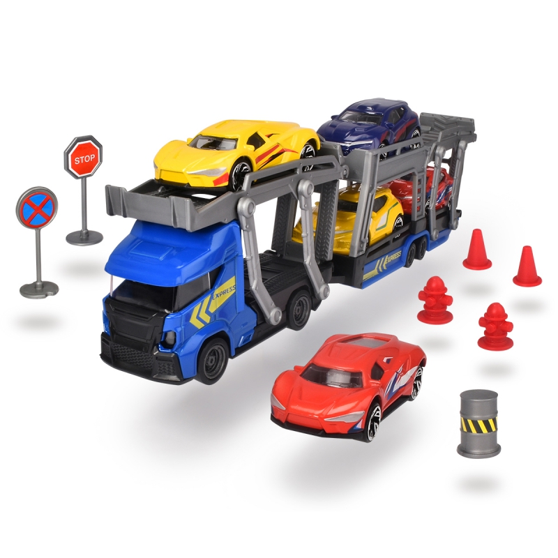 DICKIE CITY Rinkinys su vilkiku, automobiliais ir priedais