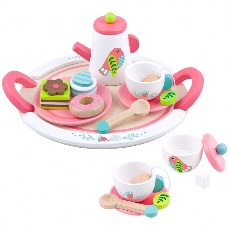 TOOKY TOY Medinis stalo įrankių rinkinys Popietės arbata