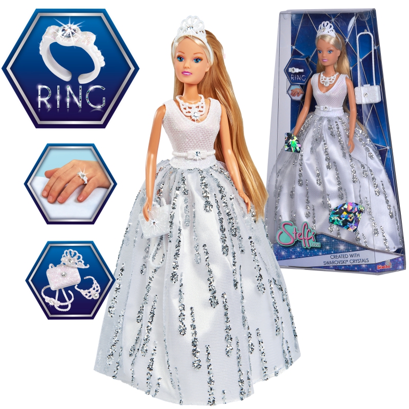 SIMBA Steffi meilės lėlė vestuvinėje suknelėje su Swarovski kristalais