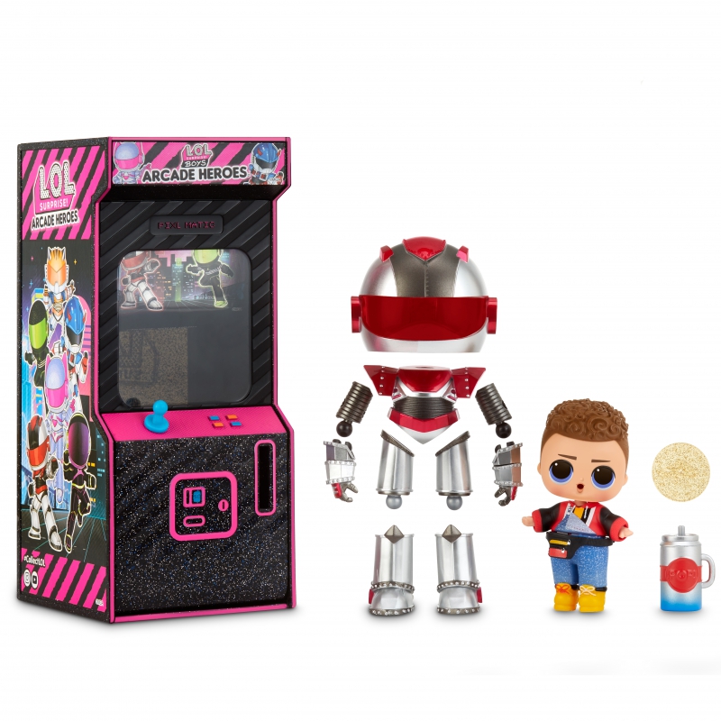 L.O.L Surprise Boys Arcade Heroes Gear Guy lėlė arkadinėje mašinoje