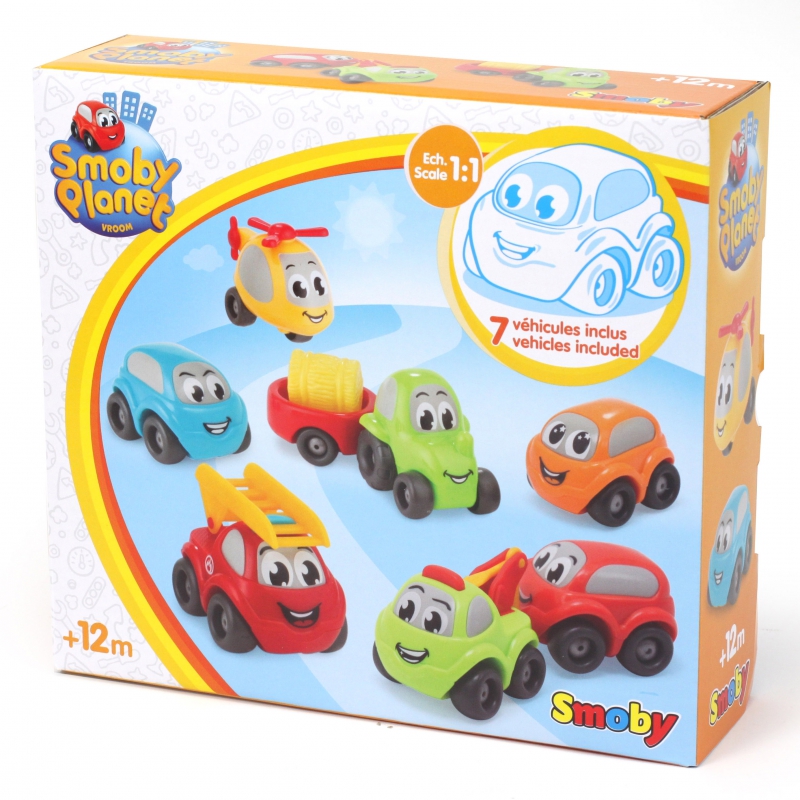 Smoby Vroom Planet 7 transporto priemonių rinkinys