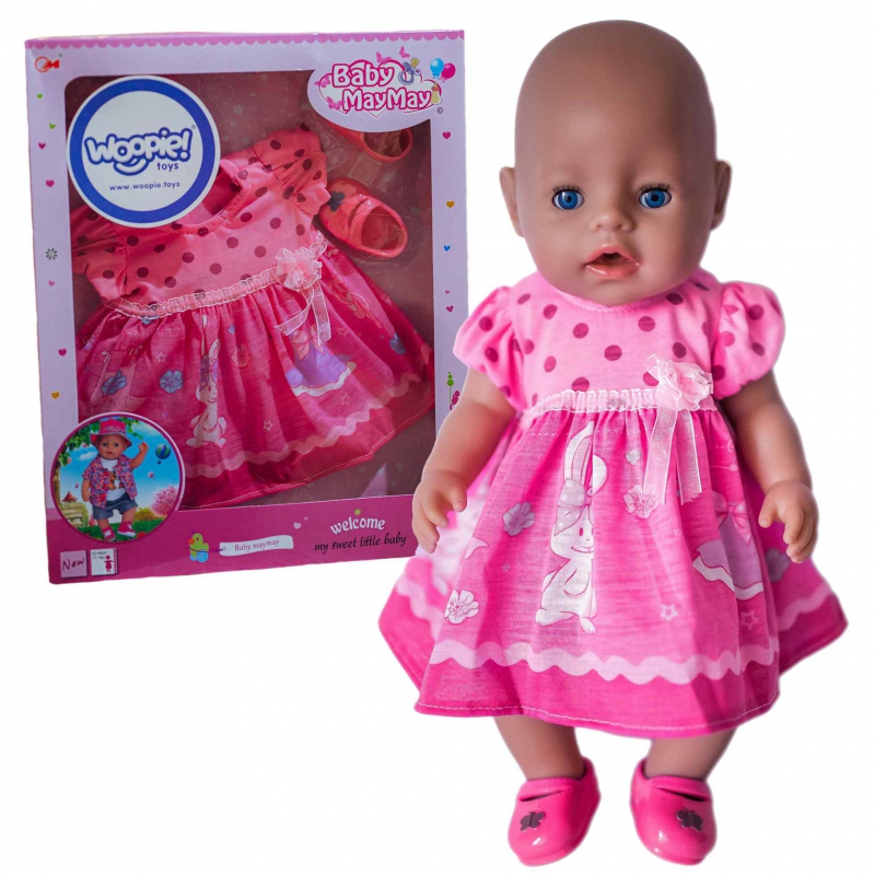WOOPIE ROYAL Doll Clothes Pink Bunny Dress 43-46 cm