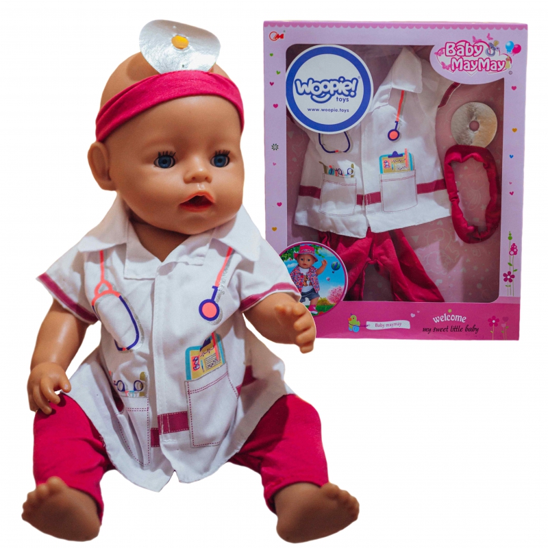WOOPIE Doll Drabužiai Gydytojo daktaro kostiumas 43-46 cm