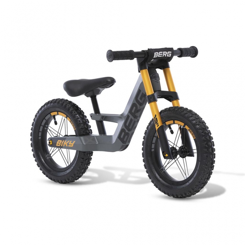 BERG Balance Bike visureigio stūmiklis dviratis Geltona-pilka
