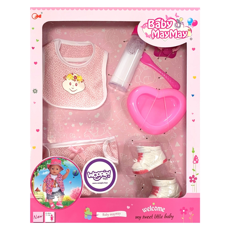 WOOPIE Doll Clothes Feeding Set Pink 7 aksesuarai