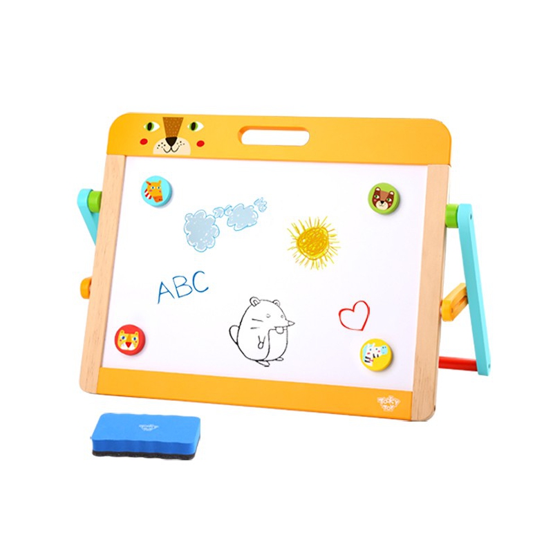 TOOKY TOY Mokomoji lenta 2in1 Magnetinė kreida vaikams Magnetai Kempinėlė 6 vnt.