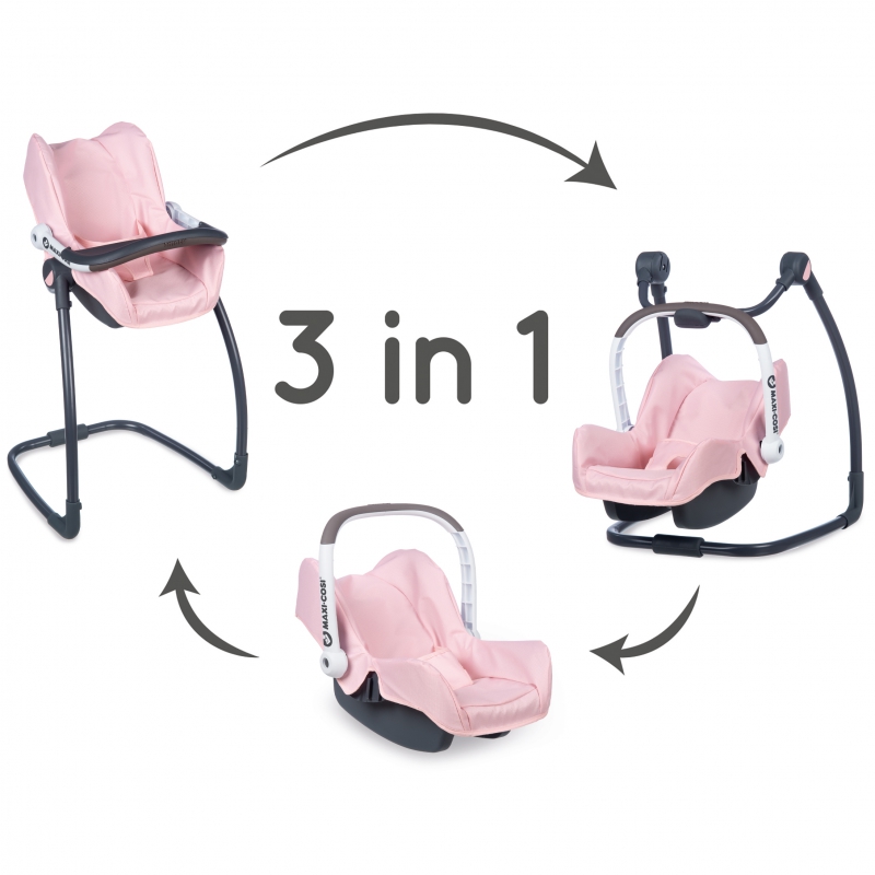 SMOBY Maxi Cosi Quinny 3in1 maitinimo kėdutė lėlytei Kūdikio nešioklė Rocker