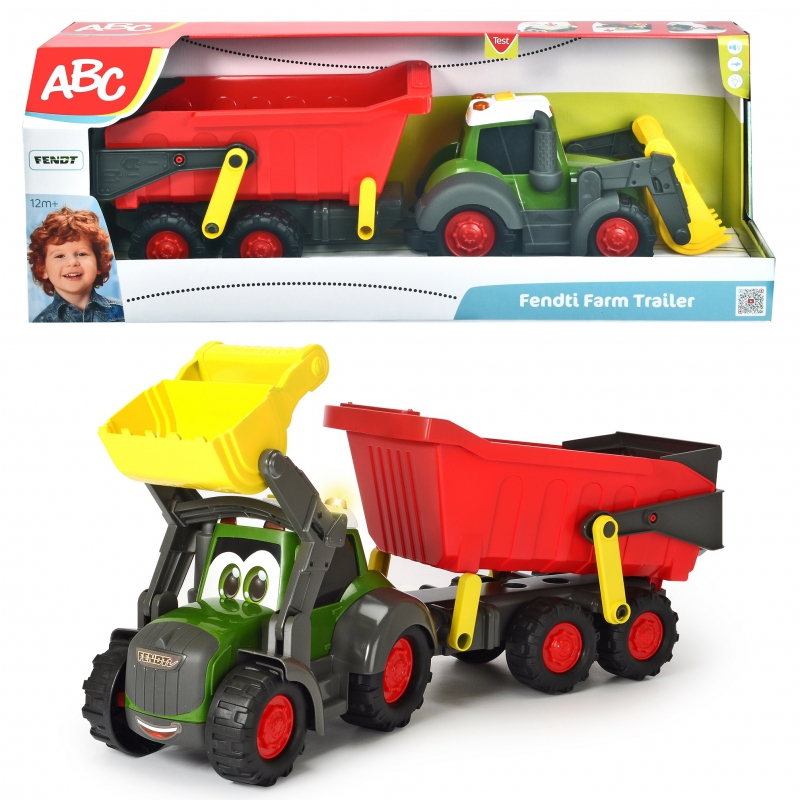 DICKIE ABC Happy Fendt traktorius su priekaba 65cm