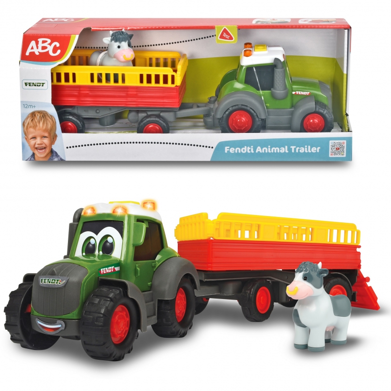 DICKIE ABC Happy Fendt traktorius su gyvūnų priekaba