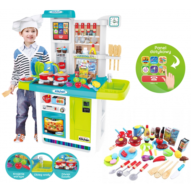 WOOPIE Kitchen MY LITTLE CHEF jutiklinis skydelis su garso vandens cirkuliacija mėlyna