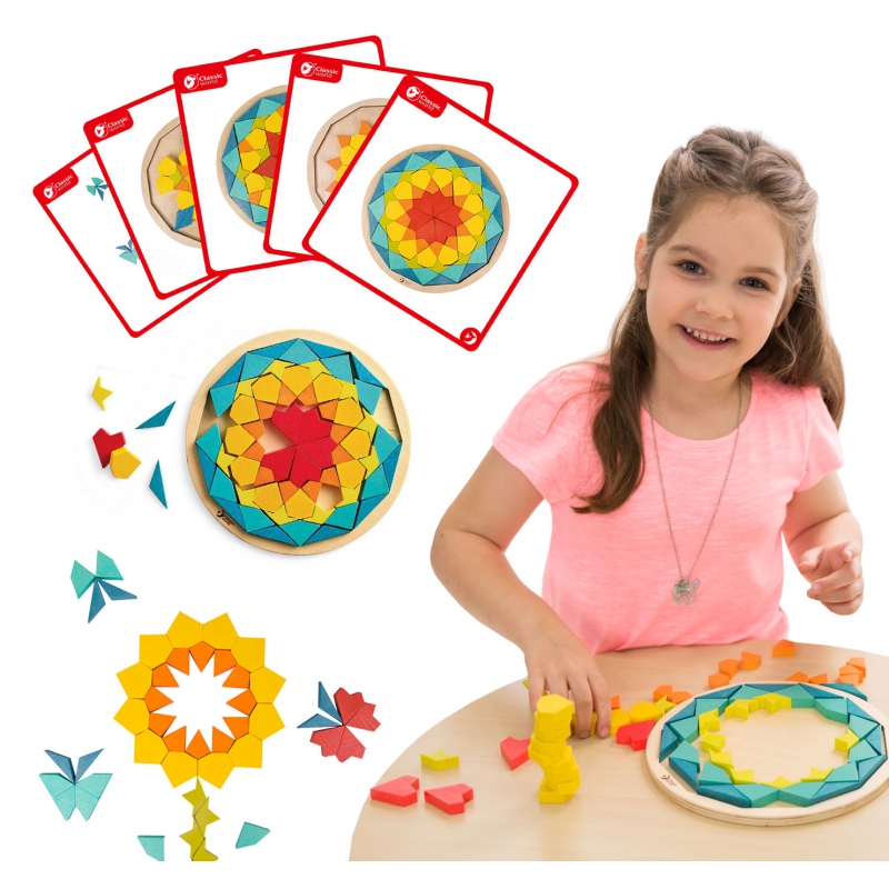 CLASSIC WORLD MONTESSORI dėlionės mozaikos tangramos raštai, formos ir spalvos