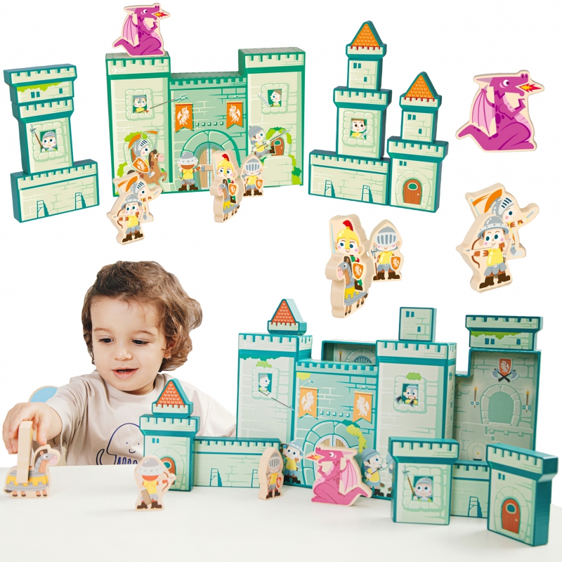CLASSIC WORLD Blocks Figurine Model Castle Dragon 16 vnt.