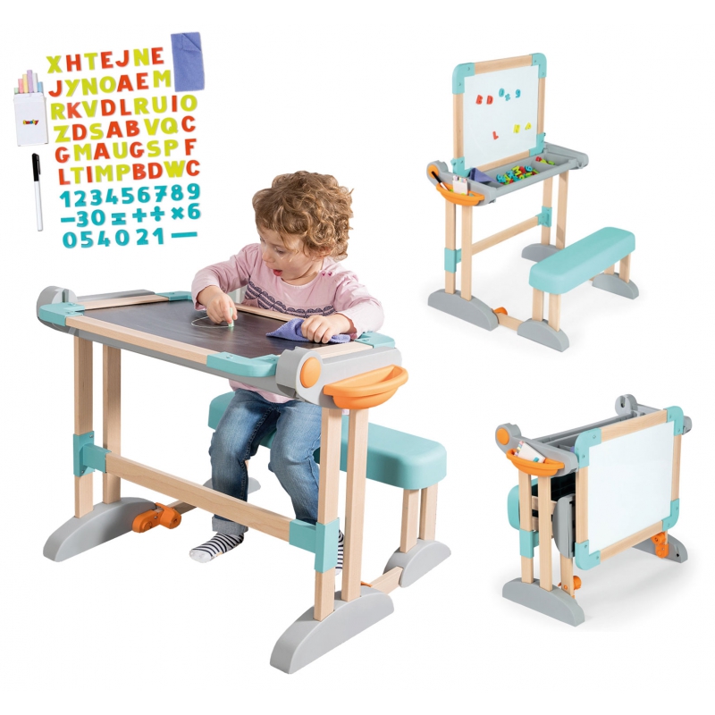 Smoby medinis stalas 2in1 magnetinė kreida