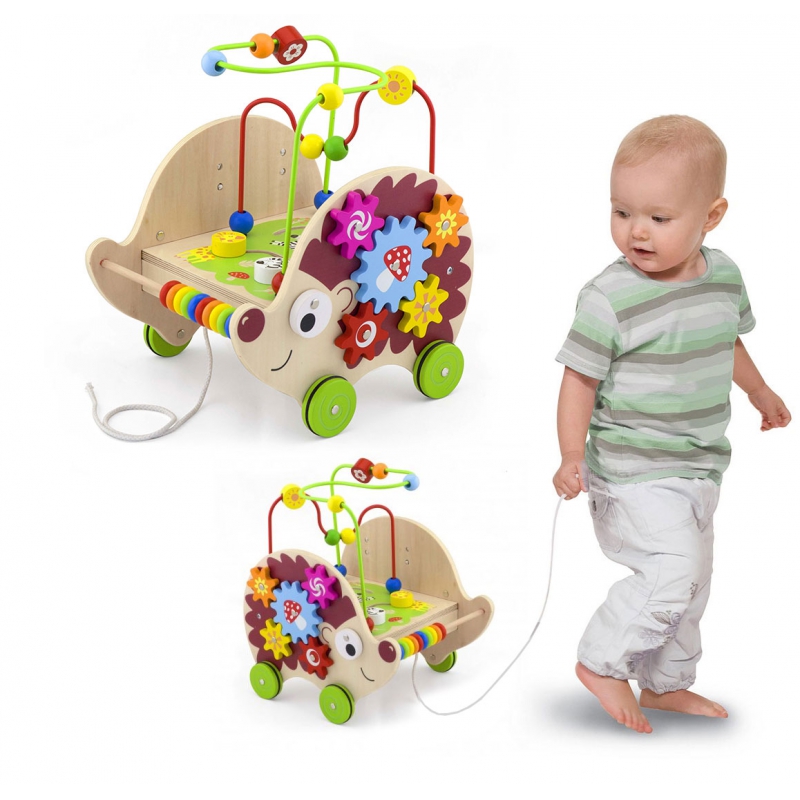 Medinis mokomasis ežiukas 4in1 Abacus Maze Gears VIGA Montessori