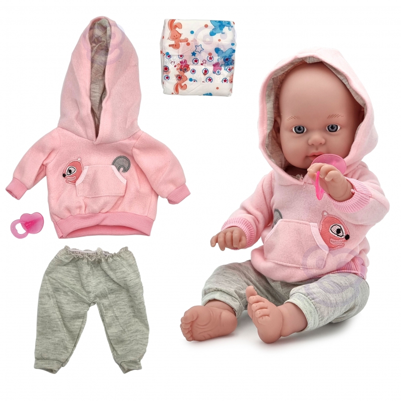 WOOPIE Doll Clothes Mega Set Squirrel Megztiniai Šortai Čiulptukas Sauskelnė 43-46 cm