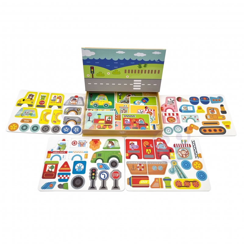 TOOKY TOY Montessori edukacinių galvosūkių magnetinė dėžutė vaikams 80 vnt.