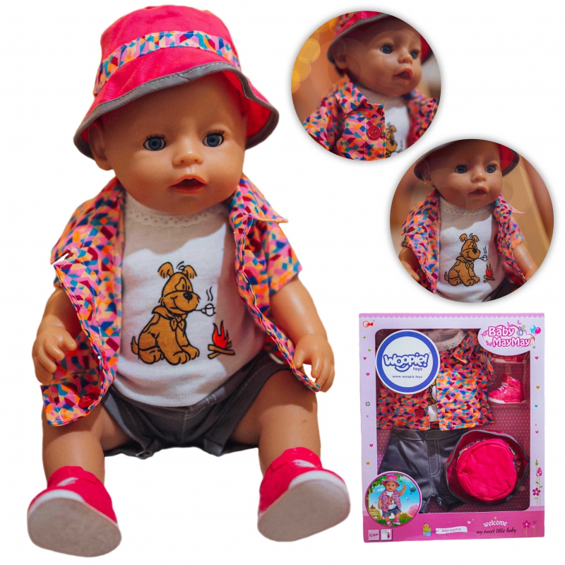 WOOPIE ROYAL Spalvingi šunų lėlės drabužiai striukė kepurė 43-46 cm