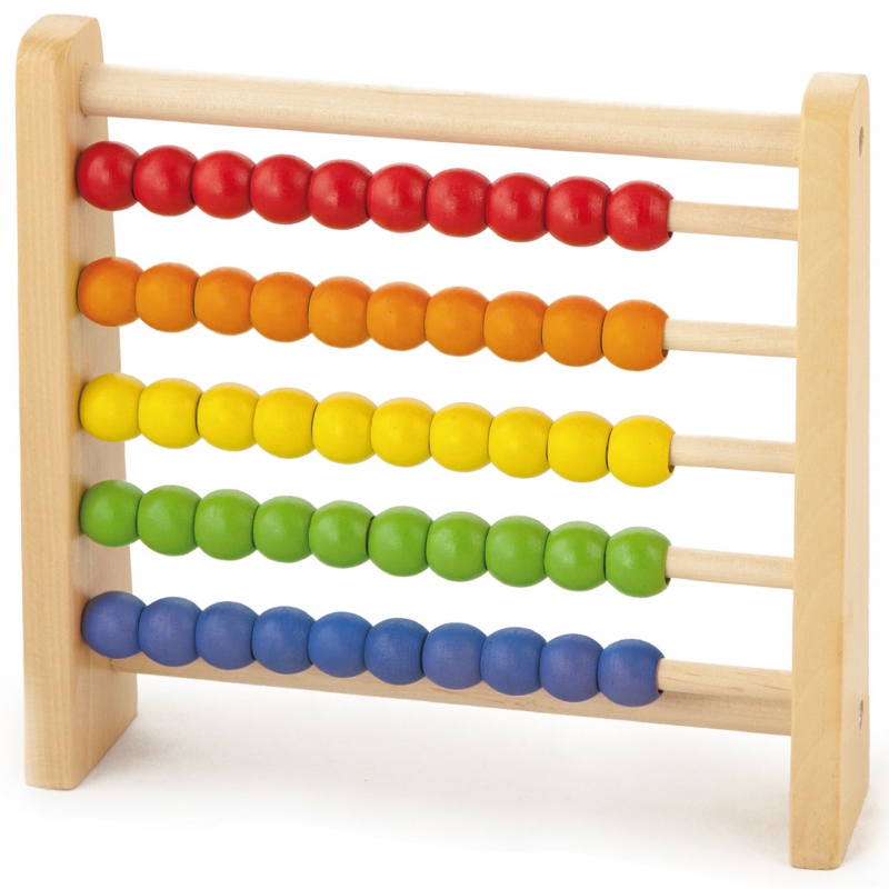 Mediniai mokomieji žaislai Abacus Viga Spalvoti