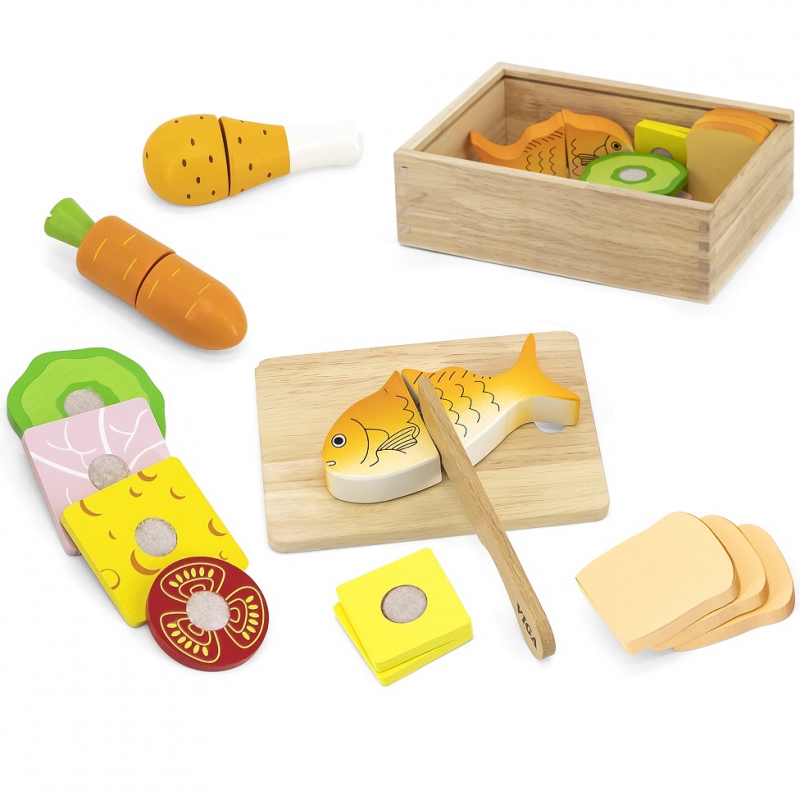 VIGA Lunch Velcro pjaustytuvų rinkinys Maistas