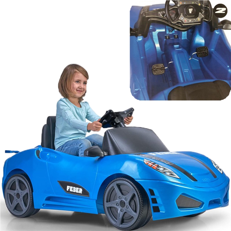 Feber hibridinis automobilis su akumuliatoriumi arba pedalais 2in1 12V