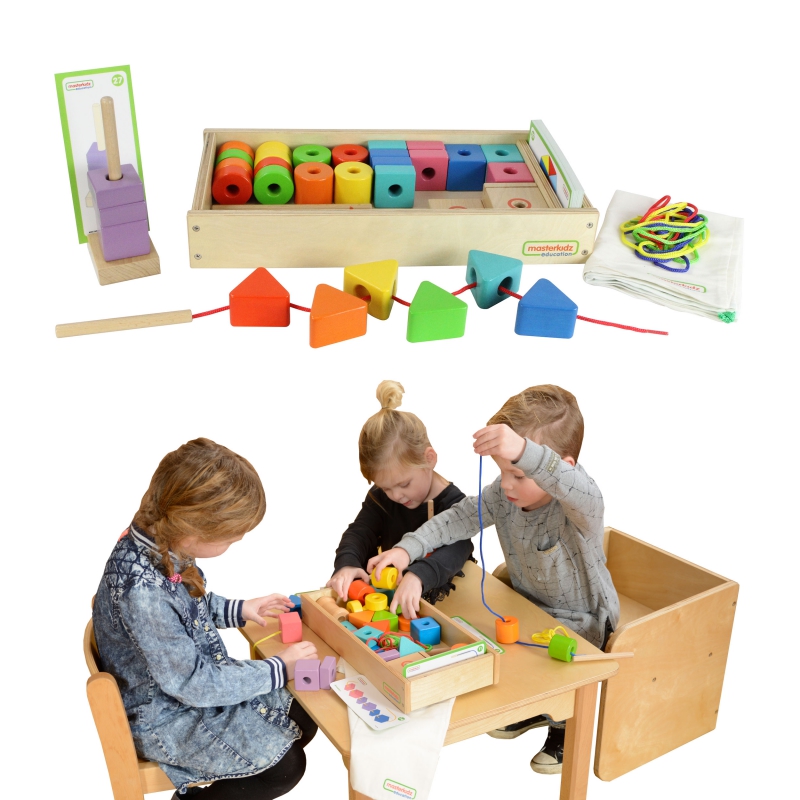 MASTERKIDZ Didelis medinis Montessori batų raištelis