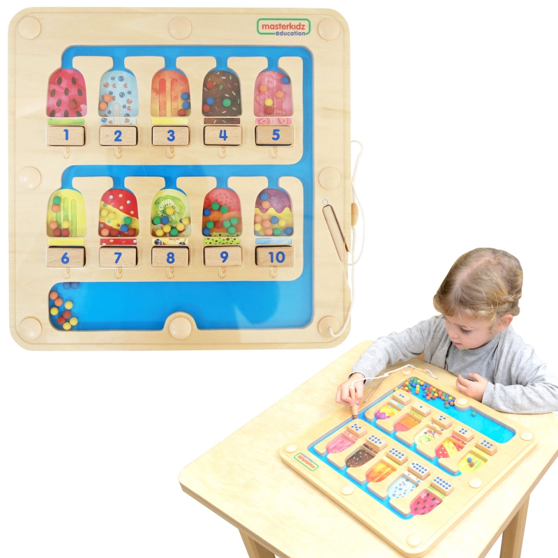 MASTERKIDZ magnetinis labirintas mokosi skaičiuoti skaičiuojant 1-10 Montessori