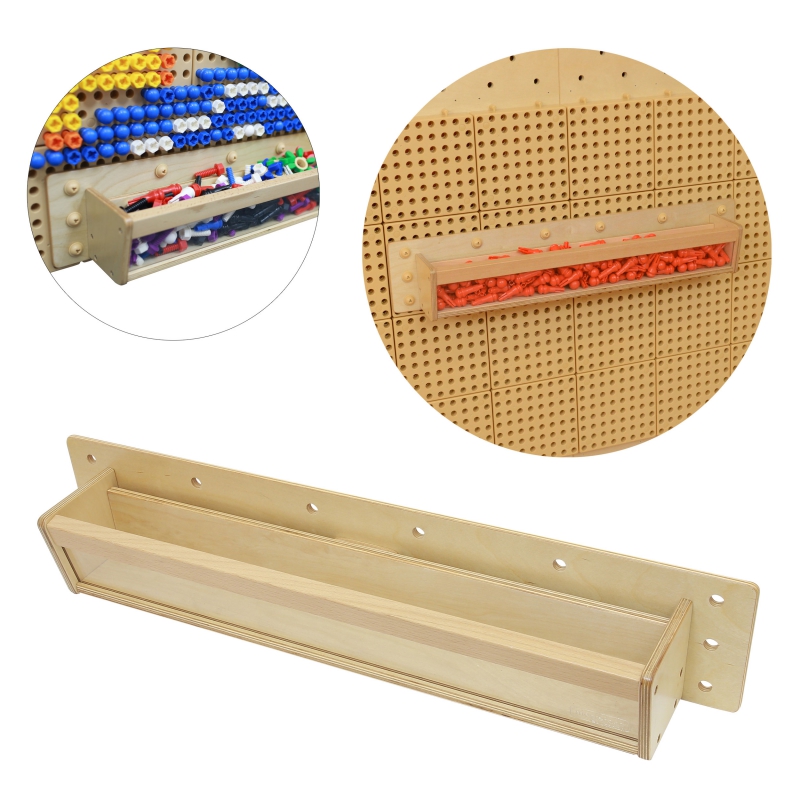 MASTERKIDZ medinis konteineris su skaidria sienele 80 cm, skirtas mokslo ir kūrybinėms STEM lentoms