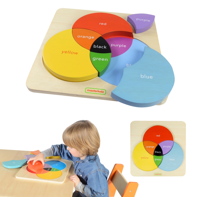 Medinė mokomoji lenta Spalvų maišymas Masterkidz Montessori