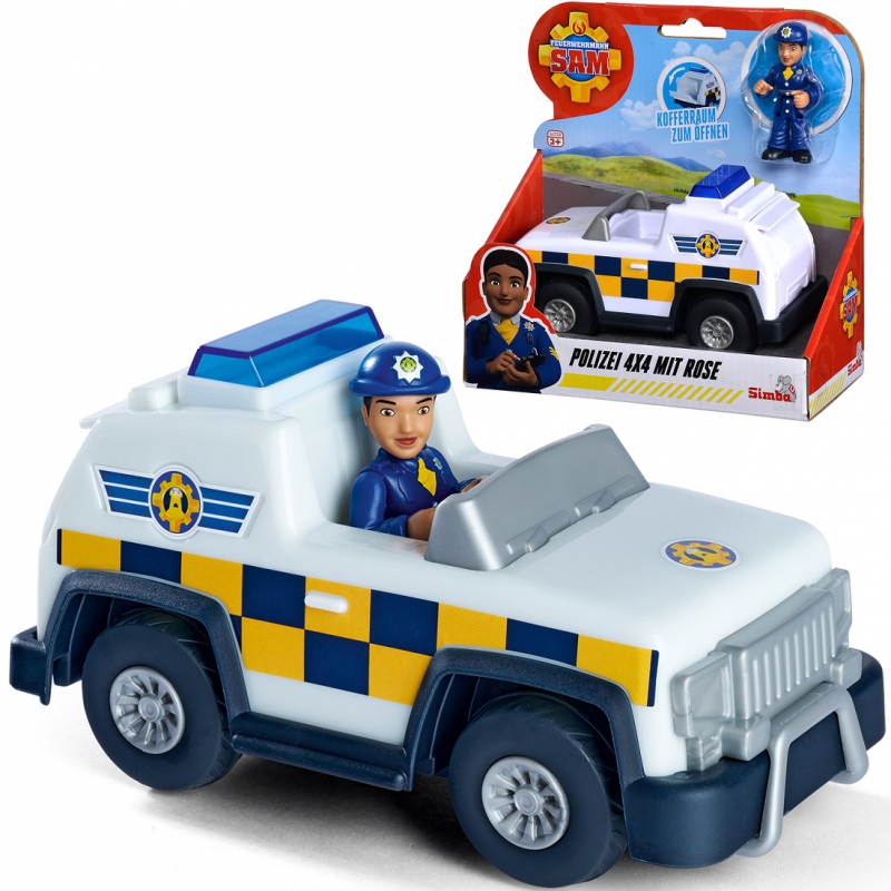 Simba gaisrininkas Sam policijos džipas 4x4 mini figūrėlė