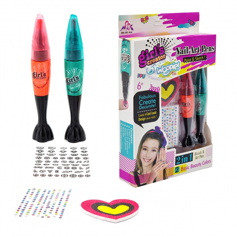 WOOPIE ART&FUN Nagų dažymo rinkinys vaikams + 2 lakai