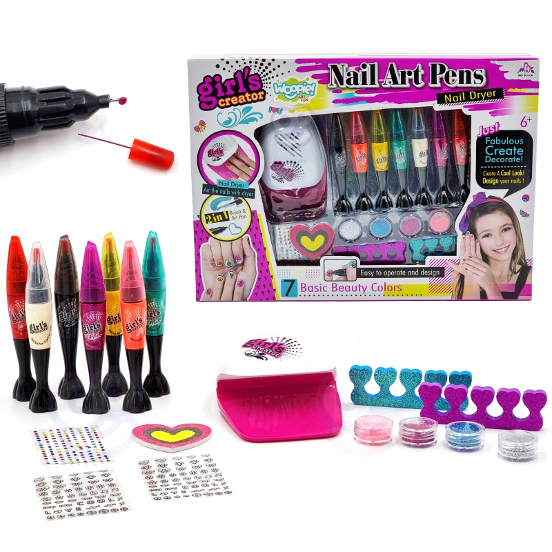 WOOPIE ART&FUN Nagų dažymo rinkinys vaikams + 8 lakai