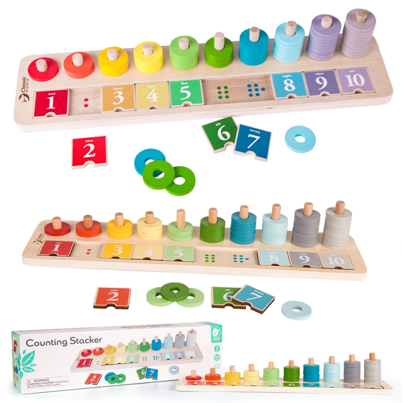 CLASSIC WORLD galvosūkis MONTESSORI kaladėlės Mokantis skaičiuoti ir spalvas vaikams 66 vnt.