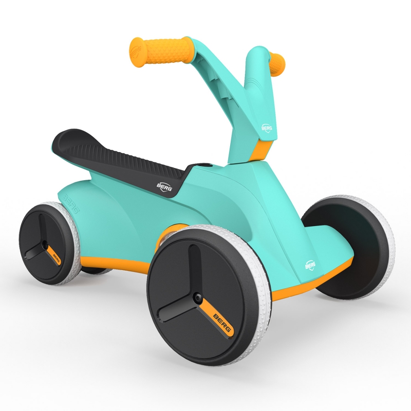 BERG GO2 Twirl Turquoise Ride-On su žaidimu vaikams nuo 10 m