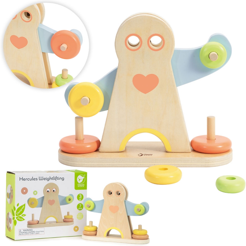 CLASSIC WORLD Edukacinės balanso svarstyklės Hercules vaikams MONTESSORI 7 vnt.