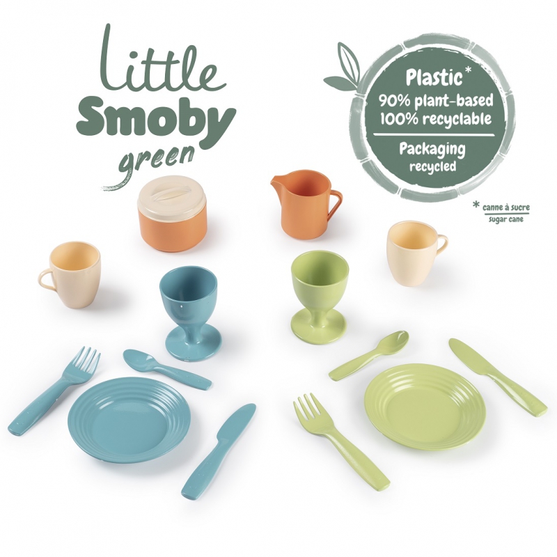 Virtuvės rinkinys SMOBY Little Green Bioplastikiniai virtuvės reikmenys
